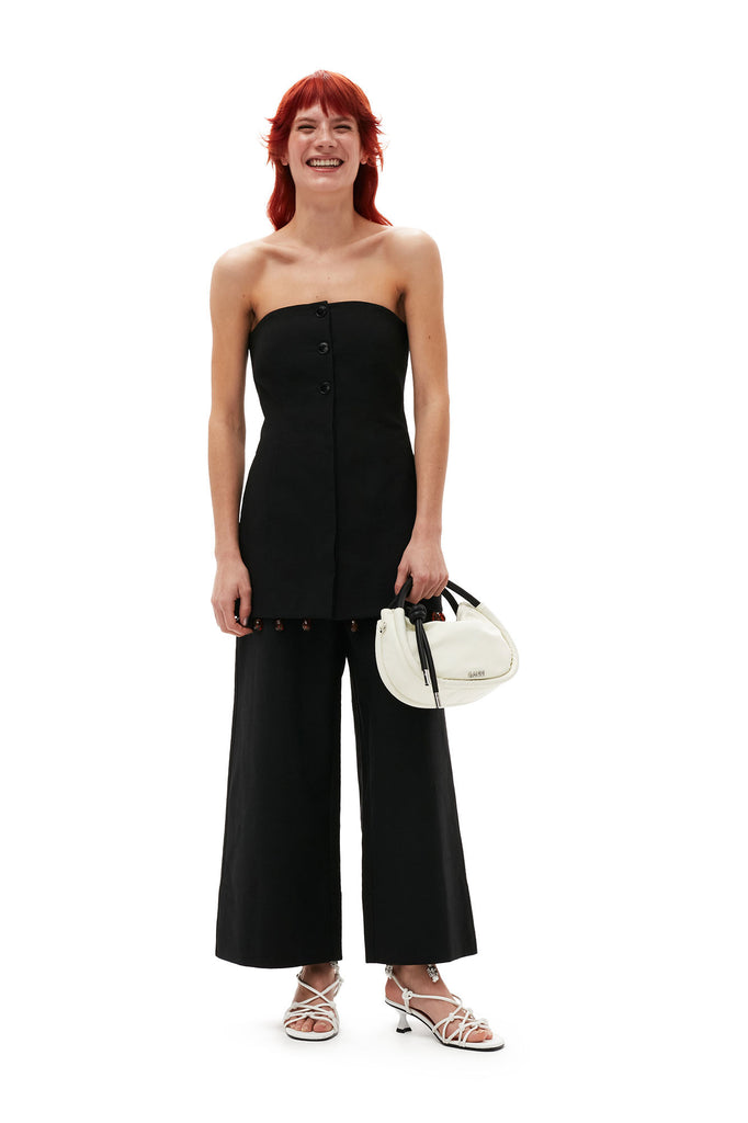 Billie Boutique Ganni - Cotton Suiting Sleeveless Top Black