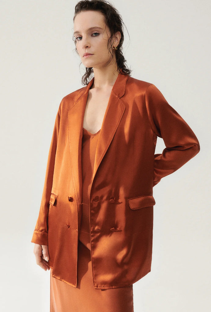 Billie Boutique Silk Laundry - Relaxed Blazer umber