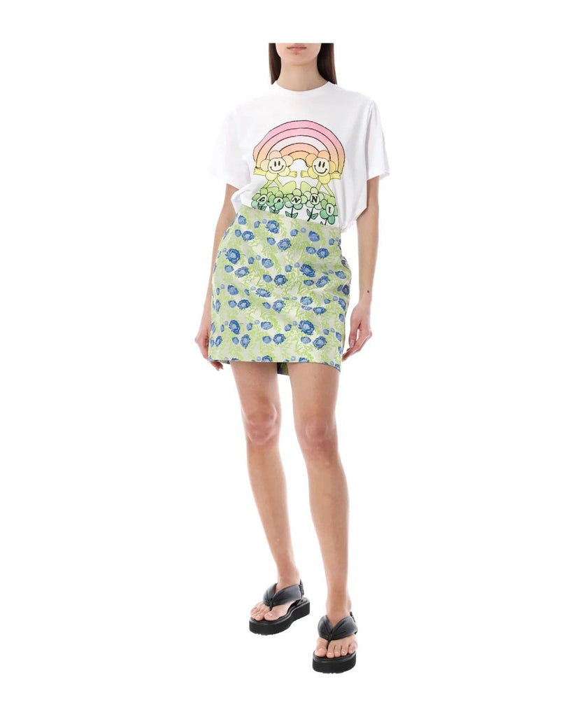 Billie Boutique - Ganni 3D Jacquard Mini Skirt Oyster