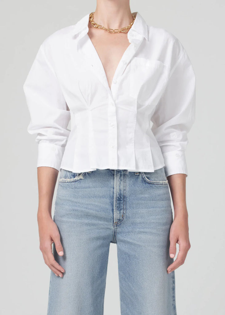billie boutique citizens of humanity francis corset shirt white