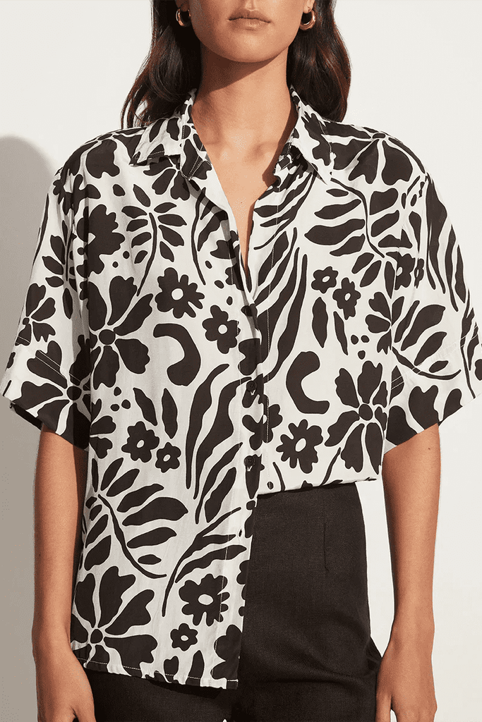 Billie Boutique Faithfull The Brand Napoli Shirt Floral Print Ecru