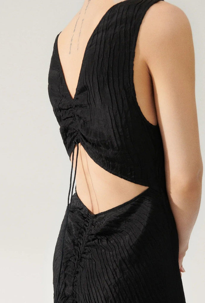 Billie Boutique Silk Laundry - Crinkle Peek-A-Boo Dress Black