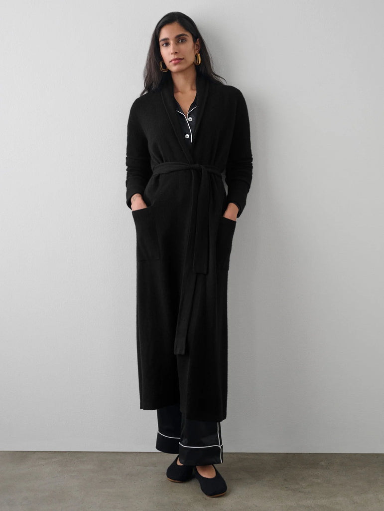 Billie Boutique White + Warren - Cashmere long robe black