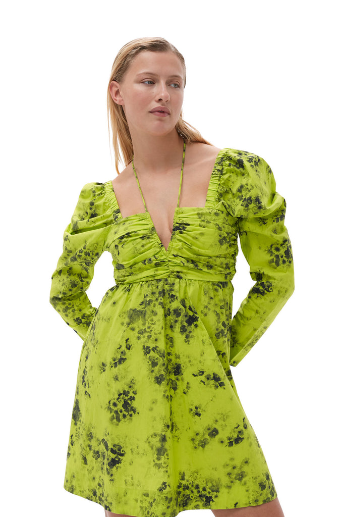 Billie Boutique Ganni - Printed Cotton Mini Dress Tender shoots
