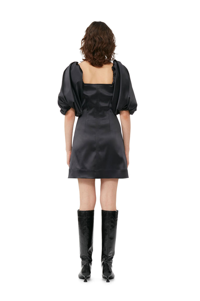 Billie Boutique Ganni - Double Satin Mini Dress black