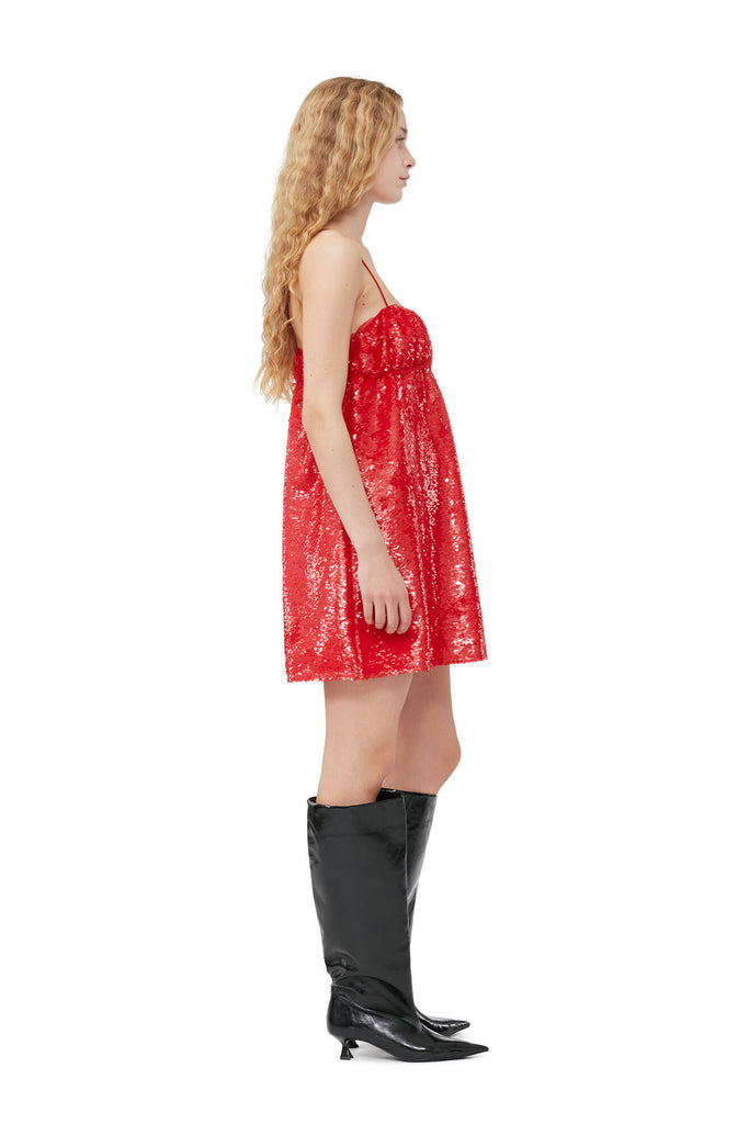 Billie Boutique Ganni - Sequins Mini Dress feiry red