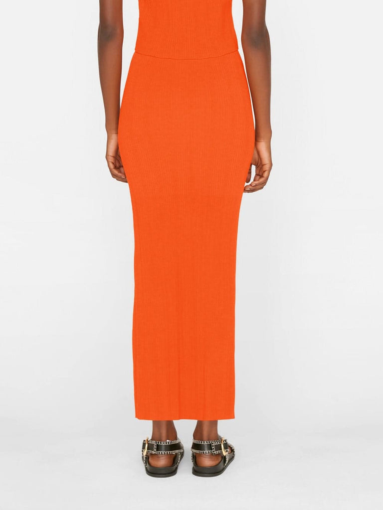 Billie Boutique Frame - Mixed Rib Cutout Skirt Bright Tangerine