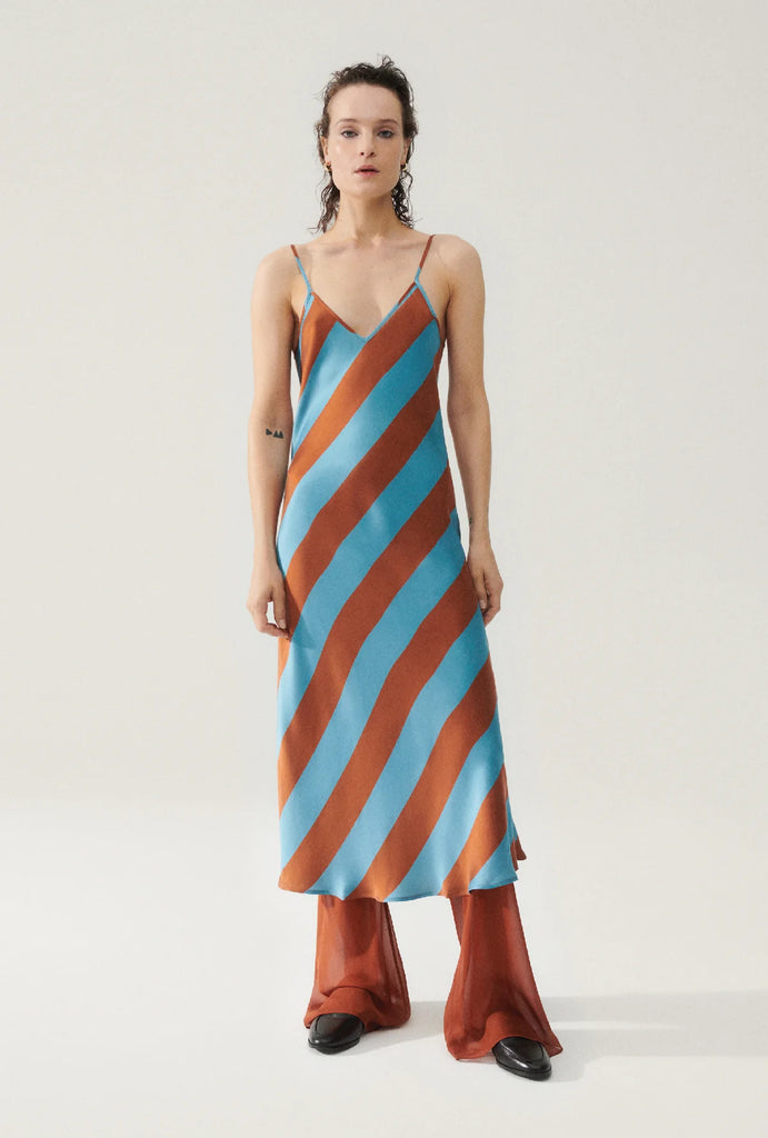 Billie Boutique - Silk Laundry - 90s Slip Dress - Lake Stripe