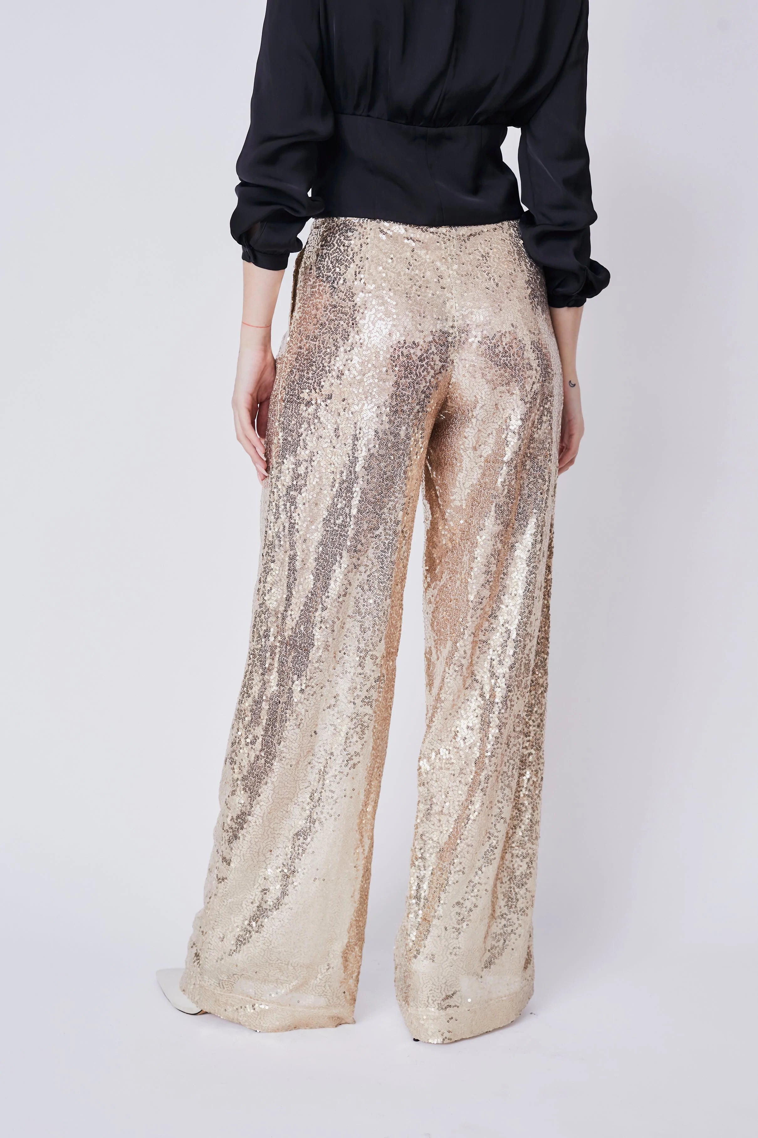 billie boutique deluc beluci sequined pants champagne