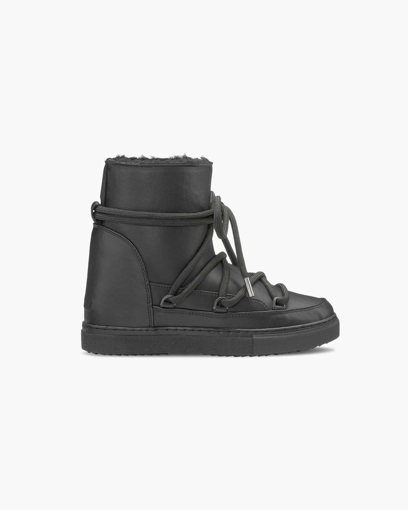 billie boutique inuikii nappa full leather wedge sneaker black