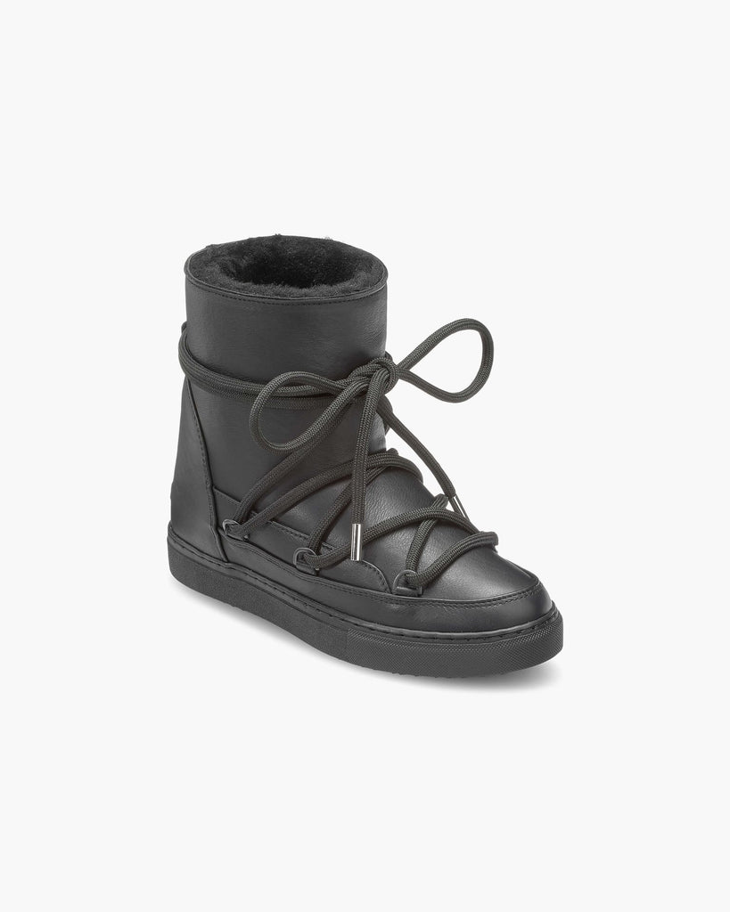 billie boutique inuikii nappa full leather wedge sneaker black