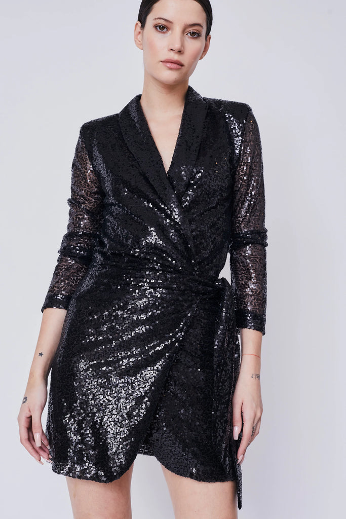 billie boutique deluc volpe sequined mini dress black