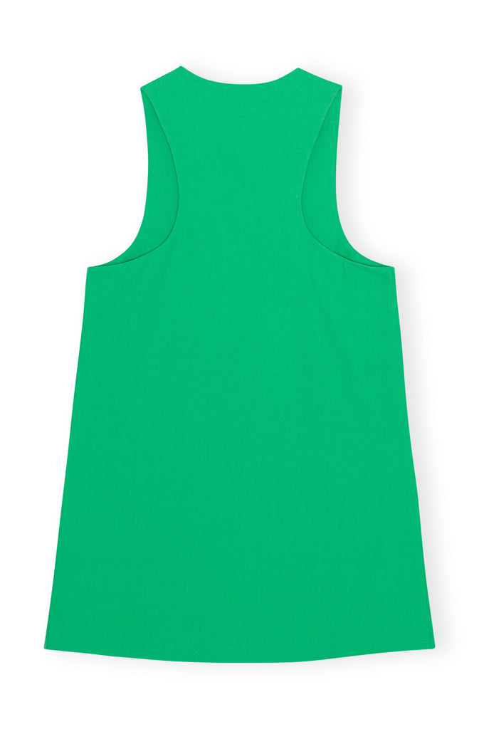 ganni cotton suiting vest bright green