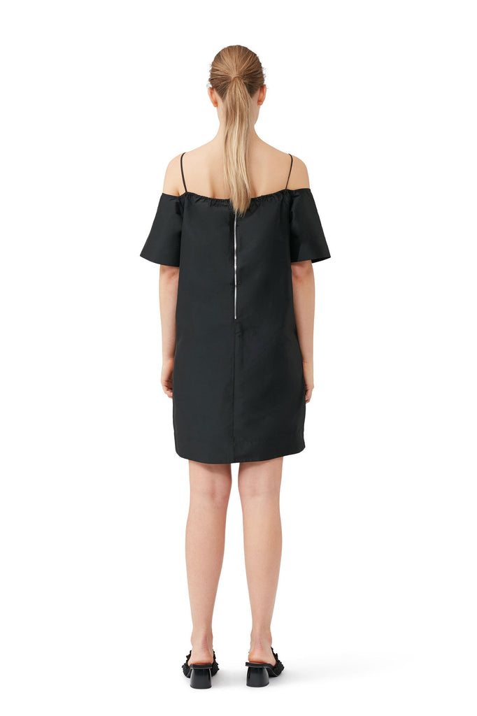 Billie Boutique - Ganni Beaded Taffeta Mini Dress Black