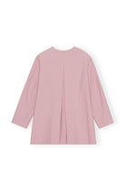 ganni drapey melange oversized blazer pink tulle