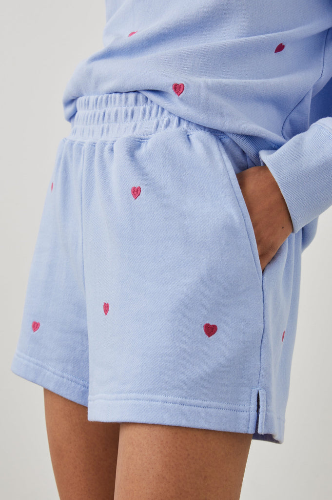 rails jane short pink heart embroidery