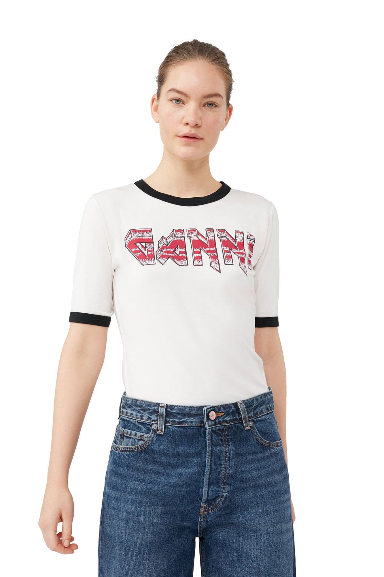 Ganni - Light Stretch Jersey Ganni Fitted T-shirt – Boutique Billie